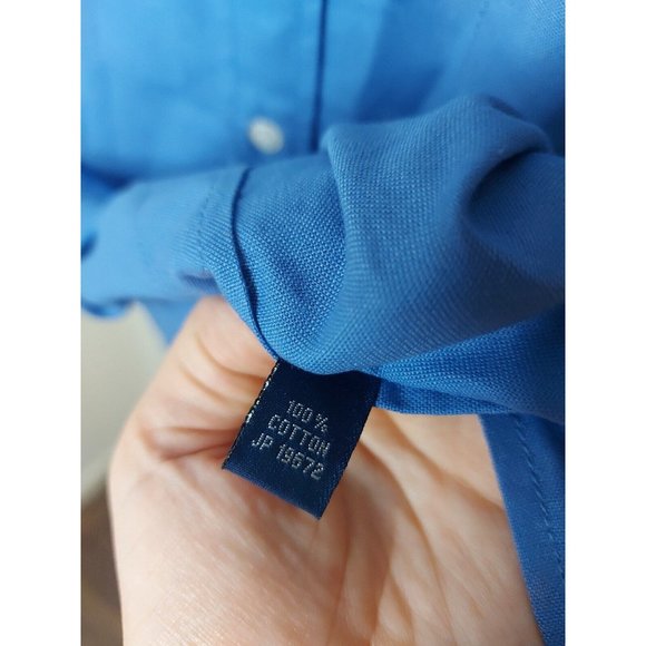 Polo Ralph Lauren 4XL XXXXL Shirt Cotton Button Up Blue Casual Short Sleeve Vtg - Picture 4 of 5